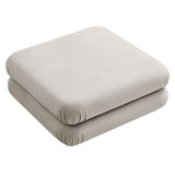 Jubilee Almond Modular Performance Velvet Ottoman - Ornate Home
