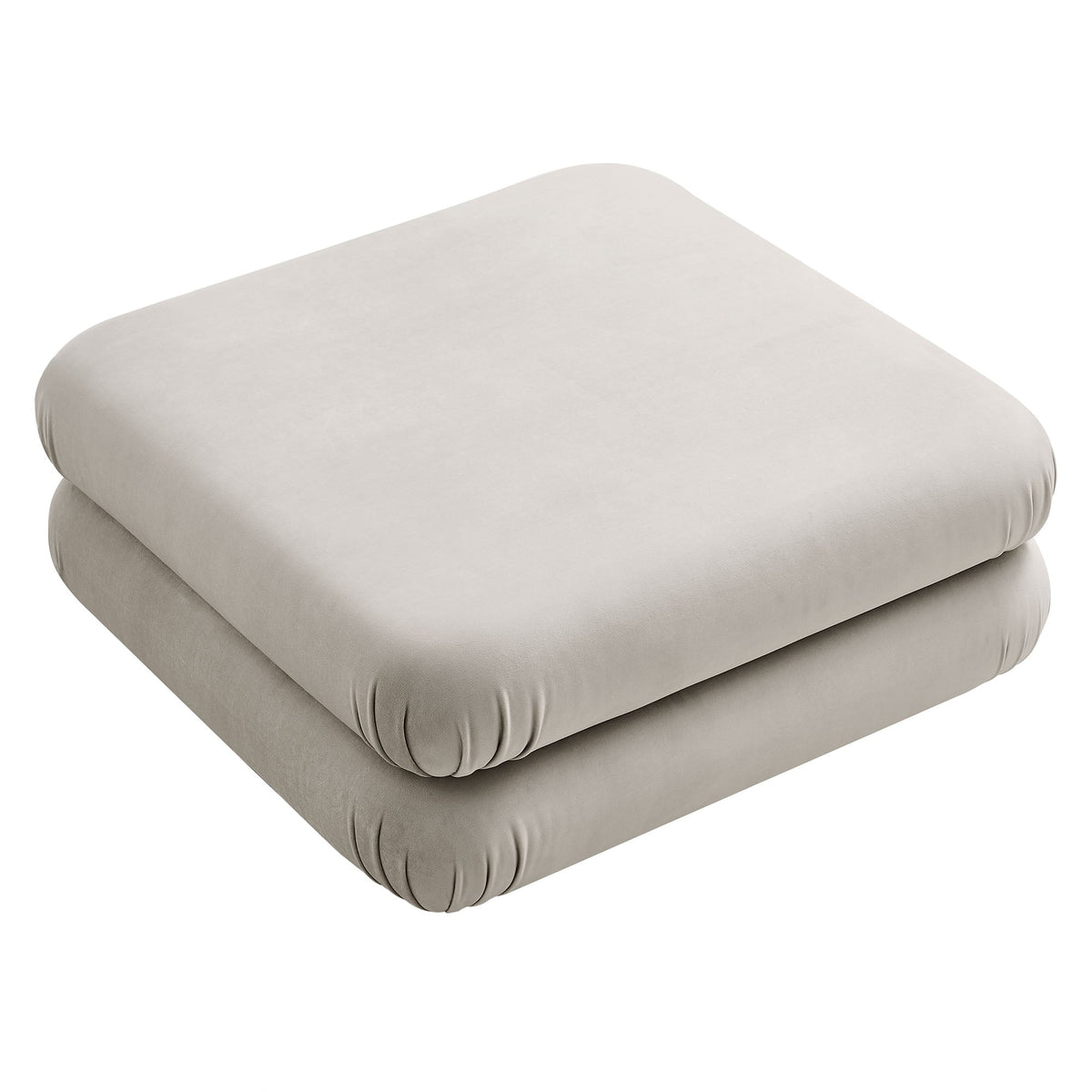 Jubilee Almond Modular Performance Velvet Ottoman - Ornate Home