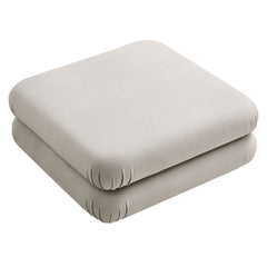 Jubilee Almond Modular Performance Velvet Ottoman - Ornate Home