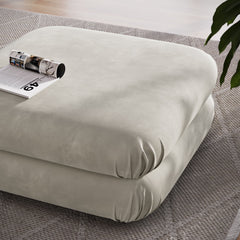 Jubilee Almond Modular Performance Velvet Ottoman - Ornate Home