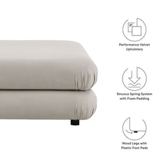 Jubilee Almond Modular Performance Velvet Ottoman - Ornate Home