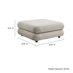 Jubilee Almond Modular Performance Velvet Ottoman - Ornate Home
