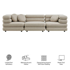 Jubilee Linen 3-Piece Upholstered 3-Piece Modular Sofa Set - Ornate Home