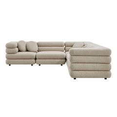 Jubilee Linen 5-Piece Upholstered Modular L-Shaped Sofa Set - Ornate Home