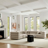 Jubilee Linen 5-Piece Upholstered Modular L-Shaped Sofa Set - Ornate Home