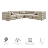 Jubilee Linen 5-Piece Upholstered Modular L-Shaped Sofa Set - Ornate Home
