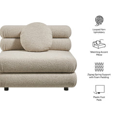 Jubilee Linen Upholstered Modular Armless Chair - Ornate Home