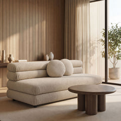 Jubilee Linen Upholstered Modular Armless Loveseat - Ornate Home