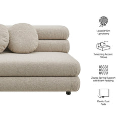 Jubilee Linen Upholstered Modular Armless Loveseat - Ornate Home
