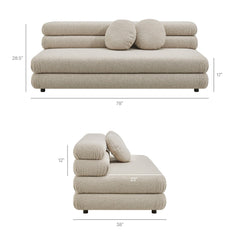 Jubilee Linen Upholstered Modular Armless Loveseat - Ornate Home