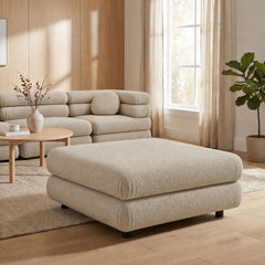 Jubilee Linen Upholstered Ottoman - Ornate Home