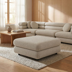 Jubilee Linen Upholstered Ottoman - Ornate Home
