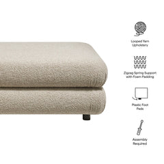 Jubilee Linen Upholstered Ottoman - Ornate Home