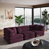 Jubilee Mulberry 3-Piece Modular Performance Velvet Sectional Sofa - Ornate Home