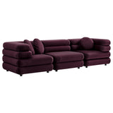 Jubilee Mulberry 3-Piece Modular Performance Velvet Sectional Sofa - Ornate Home