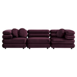 Jubilee Mulberry 3-Piece Modular Performance Velvet Sectional Sofa - Ornate Home