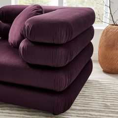 Jubilee Mulberry 3-Piece Modular Performance Velvet Sectional Sofa - Ornate Home