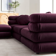 Jubilee Mulberry 4-Piece Modular Performance Velvet Sectional Sofa - Ornate Home