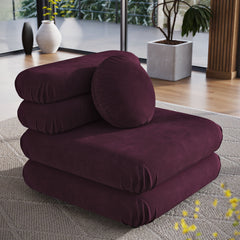 Jubilee Mulberry Modular Performance Velvet Armless Chair - Ornate Home