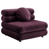 Jubilee Mulberry Modular Performance Velvet Armless Chair - Ornate Home