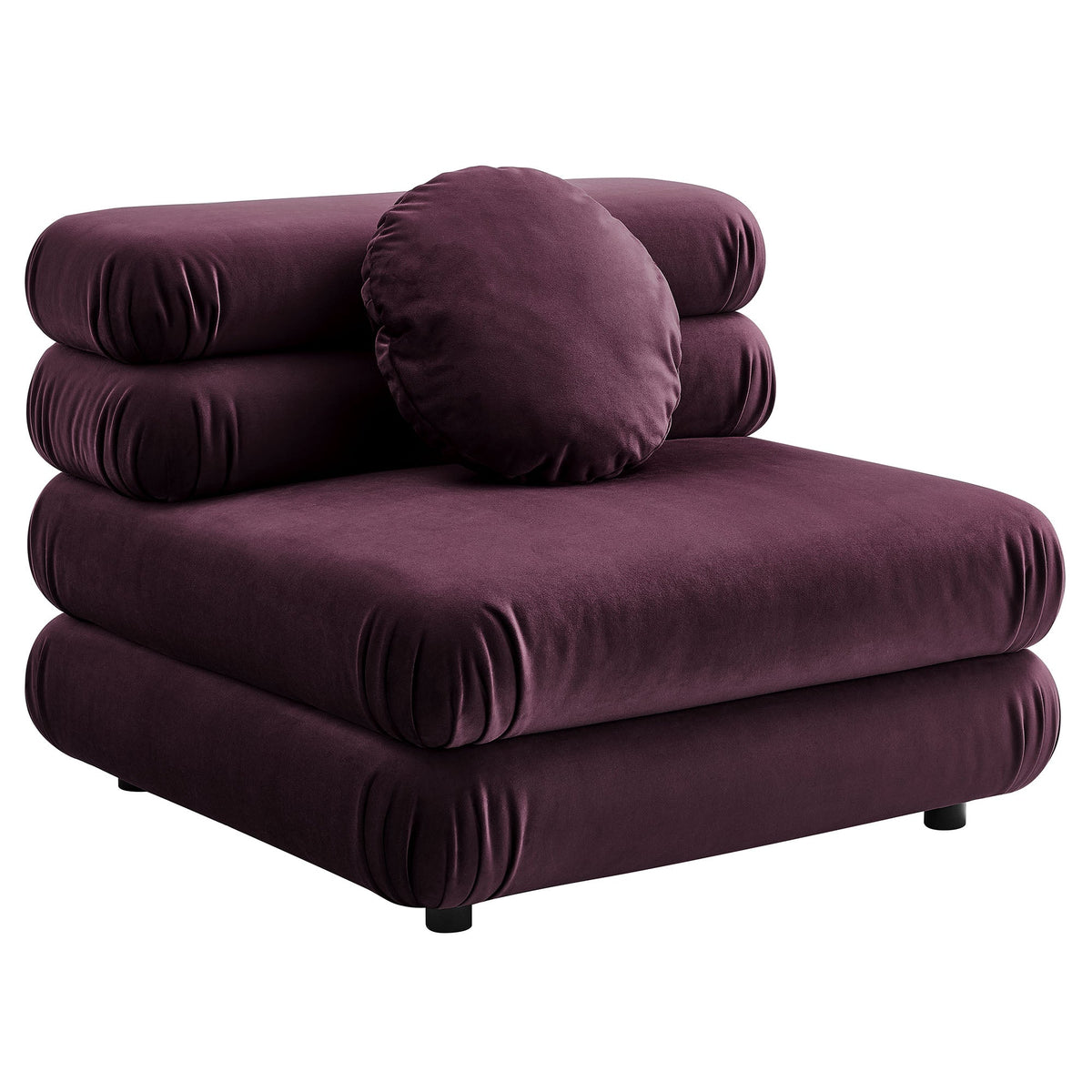 Jubilee Mulberry Modular Performance Velvet Armless Chair - Ornate Home
