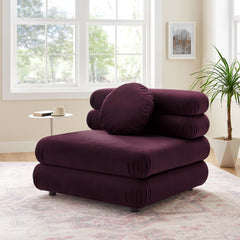 Jubilee Mulberry Modular Performance Velvet Armless Chair - Ornate Home