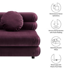 Jubilee Mulberry Modular Performance Velvet Armless Chair - Ornate Home