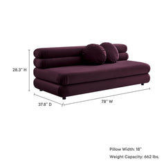 Jubilee Mulberry Modular Performance Velvet Armless Loveseat - Ornate Home