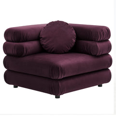 Jubilee Mulberry Modular Performance Velvet Corner Chair - Ornate Home