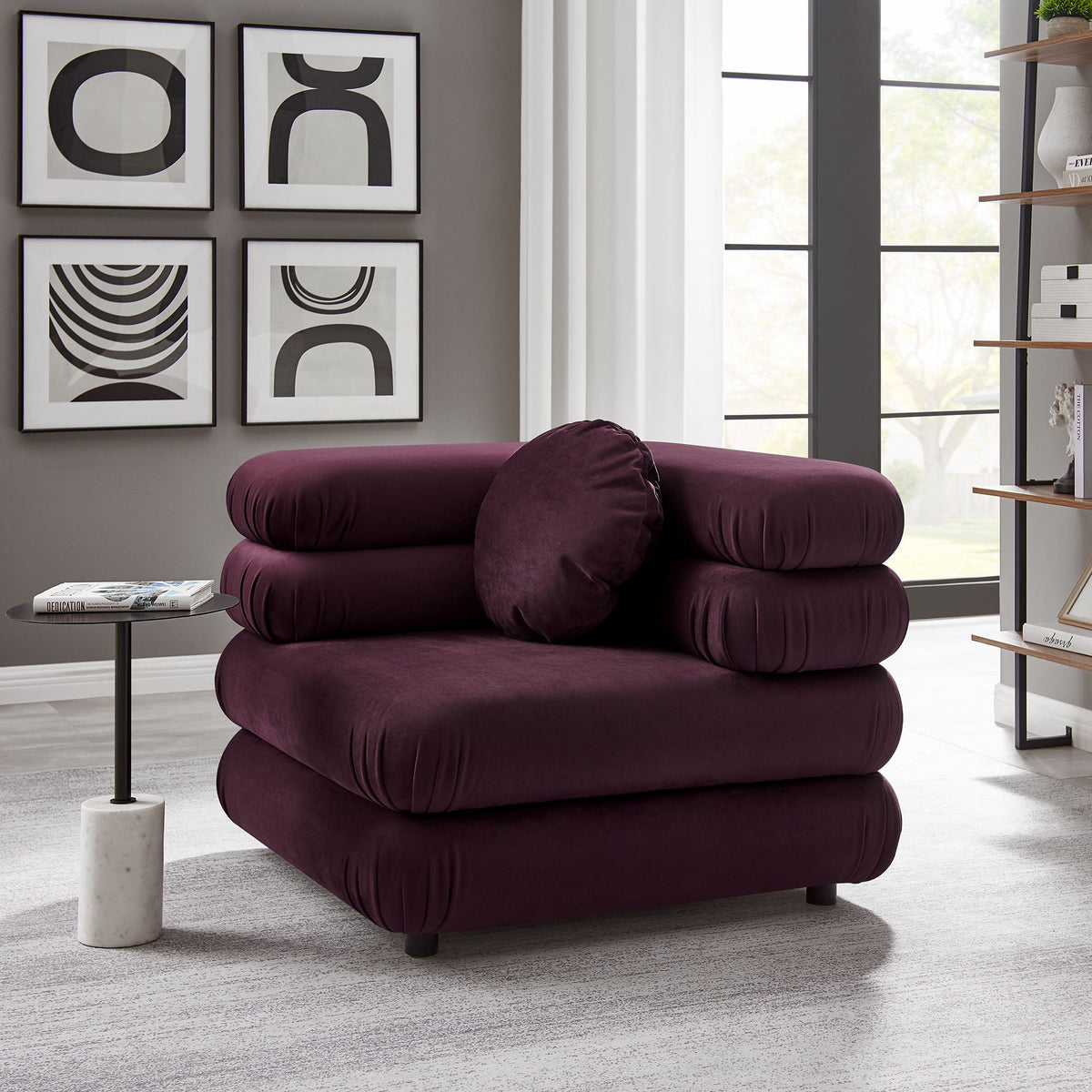 Jubilee Mulberry Modular Performance Velvet Corner Chair - Ornate Home
