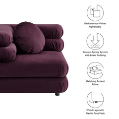 Jubilee Mulberry Modular Performance Velvet Corner Chair - Ornate Home