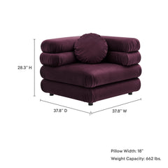 Jubilee Mulberry Modular Performance Velvet Corner Chair - Ornate Home