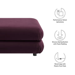 Jubilee Mulberry Modular Performance Velvet Ottoman - Ornate Home