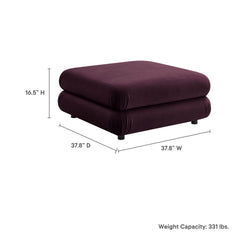 Jubilee Mulberry Modular Performance Velvet Ottoman - Ornate Home