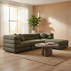 Jubilee Olive 4-Piece Upholstered Modular Sofa Set - Ornate Home