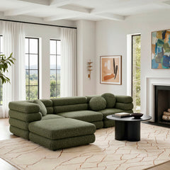 Jubilee Olive 4-Piece Upholstered Modular Sofa Set - Ornate Home