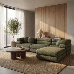 Jubilee Olive 4-Piece Upholstered Modular Sofa Set - Ornate Home