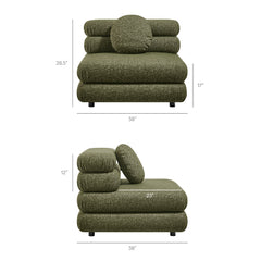 Jubilee Olive 4-Piece Upholstered Modular Sofa Set - Ornate Home