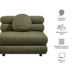 Jubilee Olive Upholstered Modular Armless Chair - Ornate Home