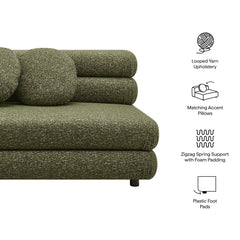 Jubilee Olive Upholstered Modular Armless Loveseat - Ornate Home