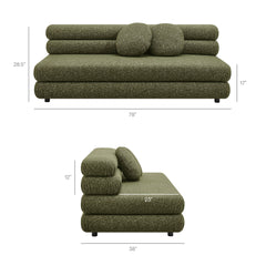 Jubilee Olive Upholstered Modular Armless Loveseat - Ornate Home