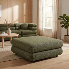 Jubilee Olive Upholstered Ottoman - Ornate Home