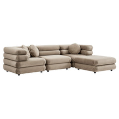 Jubilee Taupe 4-Piece Modular Performance Velvet Sectional Sofa - Ornate Home