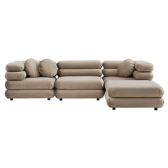 Jubilee Taupe 4-Piece Modular Performance Velvet Sectional Sofa - Ornate Home