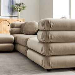 Jubilee Taupe 4-Piece Modular Performance Velvet Sectional Sofa - Ornate Home