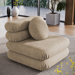 Jubilee Taupe Modular Performance Velvet Armless Chair - Ornate Home