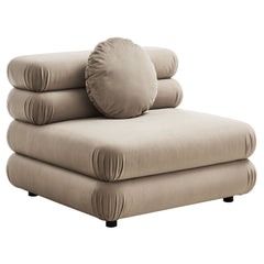 Jubilee Taupe Modular Performance Velvet Armless Chair - Ornate Home