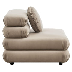 Jubilee Taupe Modular Performance Velvet Armless Chair - Ornate Home