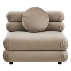 Jubilee Taupe Modular Performance Velvet Armless Chair - Ornate Home