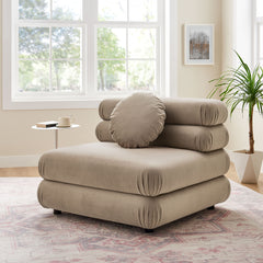 Jubilee Taupe Modular Performance Velvet Armless Chair - Ornate Home